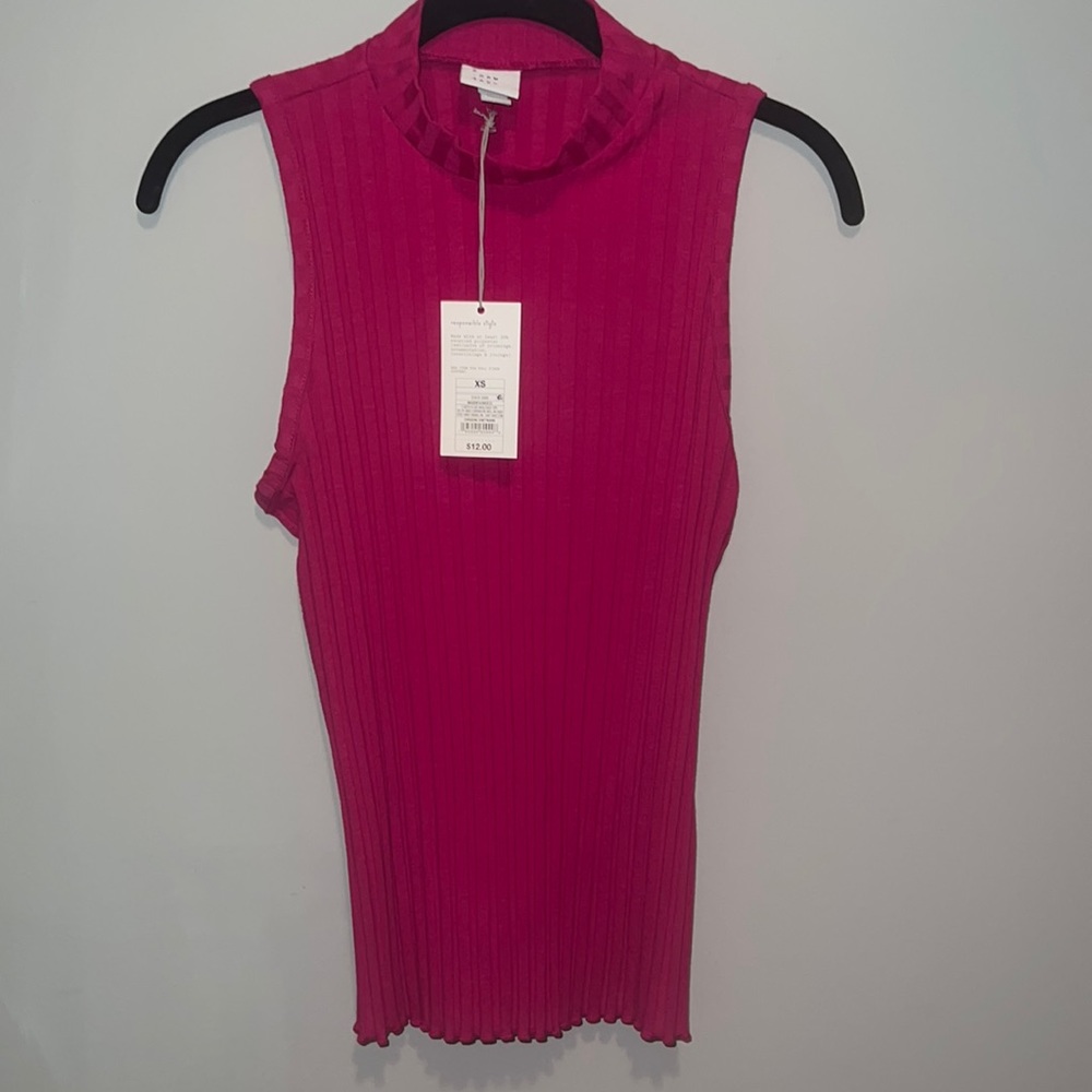 A New Day Hot Pink Mock Neck Tank